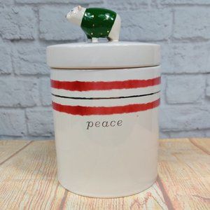 Magenta Canister Home Decor Peace Polar Bear Ceramic Farmhouse Holiday Christmas